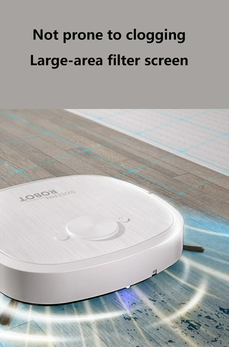 Nuovo Robot Aspirapolvere 3-in-1 Lenovo con Ricarica USB, Robot Domestico Completamente Automatico per Spazzare, Aspirare e Lavare Pavimenti