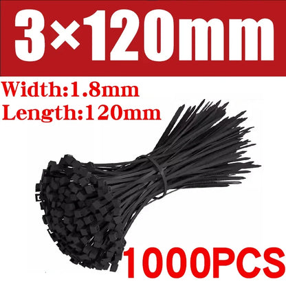 500/1000PCS fascette per cavi in Nylon di plastica fascette per cavi autobloccanti cinghie per cavi regolabili anello di fissaggio fascette per cavi per ufficio a casa