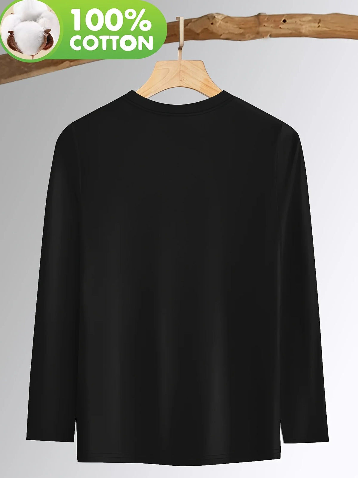 T-shirt da donna in 100% puro cotone, a maniche lunghe, con scollo rotondo, stile casual, con stampa grafica floreale, vestibilità ampia, ideale per la primavera e l'autunno.