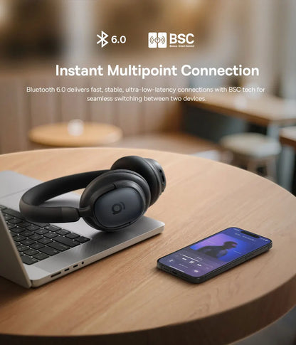 Cuffie Bluetooth Baseus Bowie MH1 con Cancellazione del Rumore 48dB, Hi-res LDAC, Cuffie Over-Ear, Auricolari Wireless
