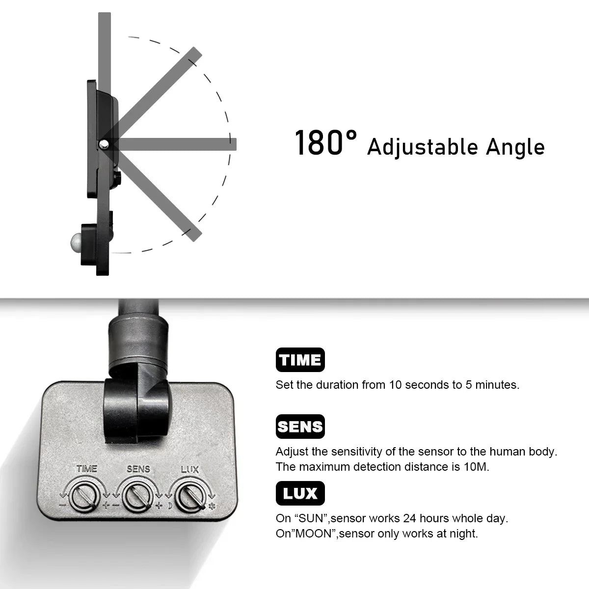 Faretto LED impermeabile IP65 10W 30W 50W 100W AC220V 6000K, faretto da parete per esterni, garage, strada, cancello, palestra, lampada per esterni