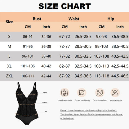 Body modellante in pizzo da donna con ferretto, controllo della pancia, modellante per tutto il corpo, corsetto con scollo a V, top, tuta, slip, lingerie, abbigliamento sexy