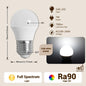 Lampadina LED G45 a spettro completo con attacco E14 E27, indice di resa cromatica CRI90, protezione per gli occhi, lampadina decorativa per illuminazione ambientale interna
