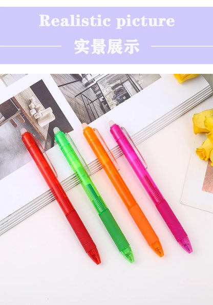 0.7mm Penna Cancellabile Magica Presse Penna Gel Set 8 Colori Cancellabile Asta di Ricarica Inchiostro Gel Cancelleria Penne Retrattili Maniglia Lavabile Asta