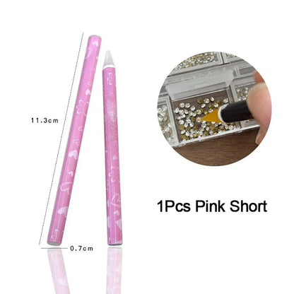 Matita per Nail Art, Strumento per la Raccolta di Strass, Utensile di Presa Senza Contatto, Matita Autoadesiva per Cristalli e Cera per Decorazioni Fai-da-Te per Manicure