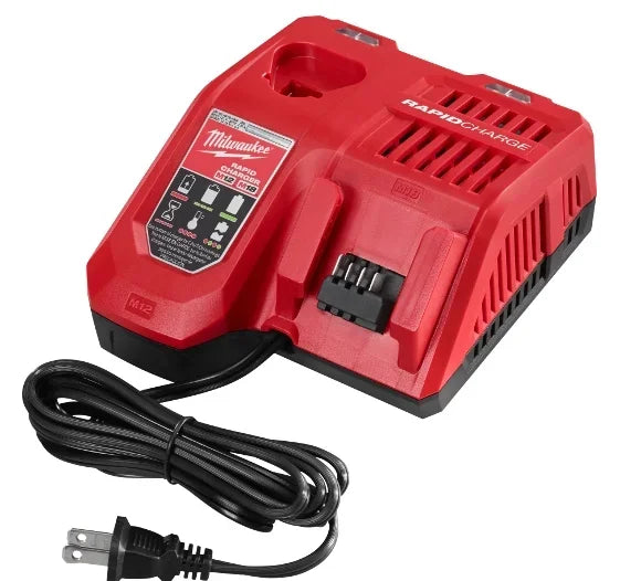 Caricabatterie multi-tensione Milwaukee M12-18FC, compatibile con M12 M18 48-11-1880, 48-11-2460, 48-59-1803, batteria Milwaukee a ricarica rapida