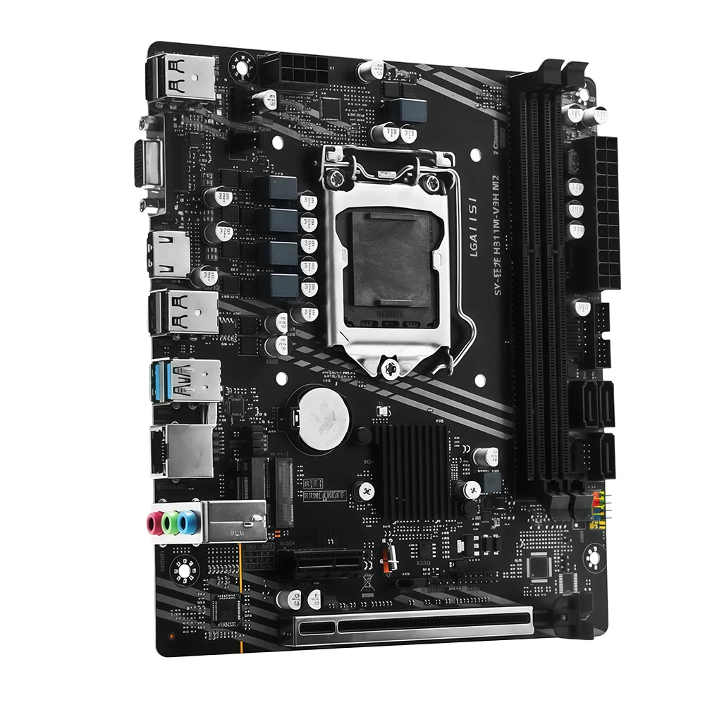 Scheda Madre SOYO H311M DDR3 per Gaming con CPU I3 6100, Memoria RAM 16G (8G*2), LGA1151, TPM2.0, Combo PC Desktop per Ufficio, PCIE3.0X16 VGA