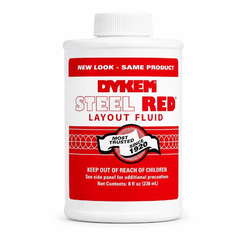 DYKEM 80496 Rosso Acciaio Fluido per Marcatura Metallo, Inchiostro a Rapida Asciugatura per Utensili CNC 8oz 236ml