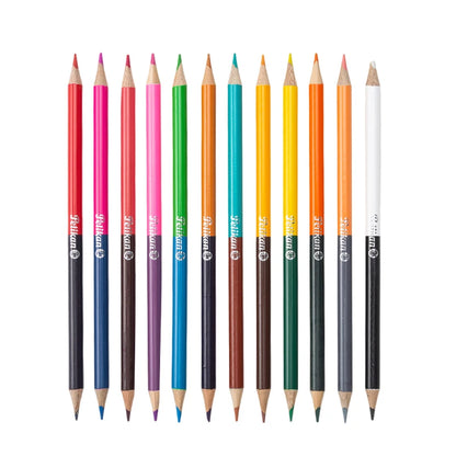 Matite a doppia testa da 24 colori per bambini Disegno professionale Schizzi e arte pastello Materiale scolastico premium per studenti