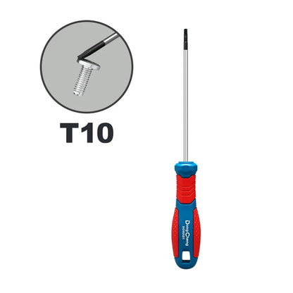 Set di Cacciaviti Torx T8 T10 T15 T20 T25 T27 T30 T40 in Cromo Vanadio con Punta Magnetica Antiruggine, Manico in TPR, Alta Coppia, Utensile a Stella