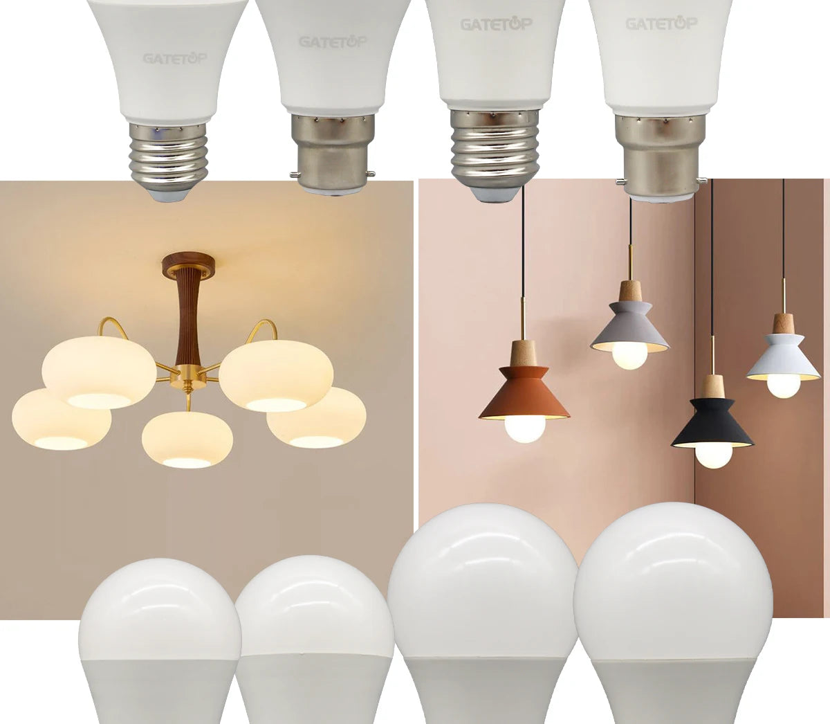 Set di 5 Lampadine LED E27 da 20W, 18W, 15W, 12W, 10W, 9W, 8W, AC220V, Potenza Reale, A60 A80, per Soggiorno e Casa