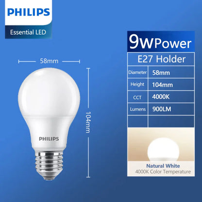 Philips Essential Lampadine LED 9W 11W E27 4000K Luce bianca naturale EyeComfort 220V-240V Lampade per interni a LED originali