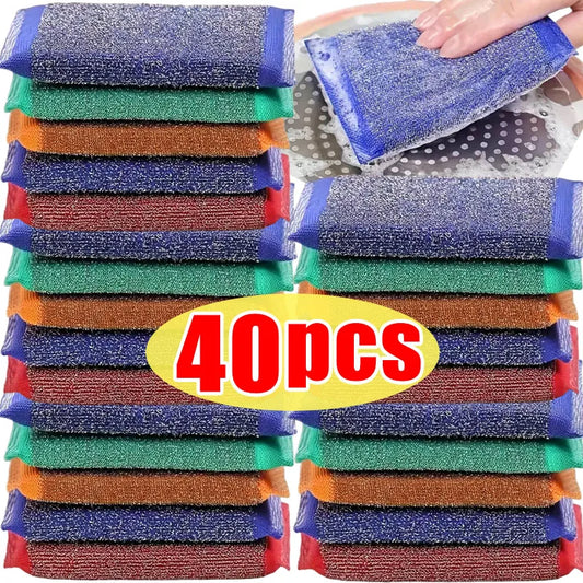 10/30pcs Filo di Acciaio Spugna Pulire Spazzola Olio Antiaderente Double Sided Panno di Pulizia Cucina Strofinaccio Tampone Straccio Strumento di Pulizia