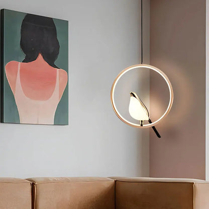 Lampadari a sospensione a LED per uccelli gazza girevoli per interni per lampade a sospensione a soffitto a linea regolabile da comodino per cucina e pranzo