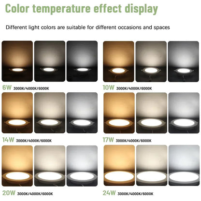6Pack 24W 17W 14W 10W 6W Bianco Rotondo Da Incasso Led Da Incasso Luce di Pannello 110V 220V Caldo Freddo illuminazione Foyer Studio Casa Interno