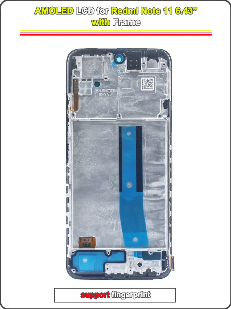 Display LCD da 6,43 pollici per Redmi Note 11 4G, ricambio digitalizzatore touchscreen per 2201117TY 2201117TG, schermo LCD con cornice
