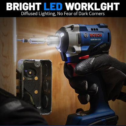 BOSCH GDR 18V-215 Trapano Avvitatore a Impatto Cordless Professionale 215 Nm Brushless con Attacco Esagonale Interno da 1/4" Utensili Elettrici GDR18V-215