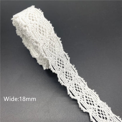 10mm-50mm 2 metri di nastro di pizzo di cotone 100% bianco per abbigliamento tessuto da cucito rifiniture in cotone all'uncinetto nastro di pizzo accessori fatti a mano