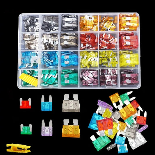 Kit fusibili automobilistici, dimensioni mini/piccole/medie, tipo a lama per uso marino, automobilistici, 2A 3A 5A 7,5A 10A 15A 20A 25A 30A 35A