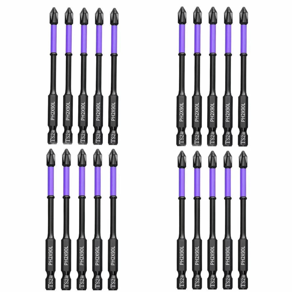 5-60PCS PH2 Set di punte per avvitatore a percussione Set di cacciaviti a croce magnetici Set di punte per trapano a percussione Vite Cacciavite a croce antiscivolo in acciaio legato