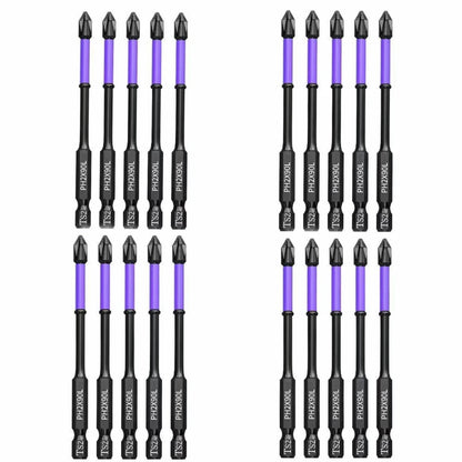 5-60PCS PH2 Set di punte per avvitatore a percussione Set di cacciaviti a croce magnetici Set di punte per trapano a percussione Vite Cacciavite a croce antiscivolo in acciaio legato