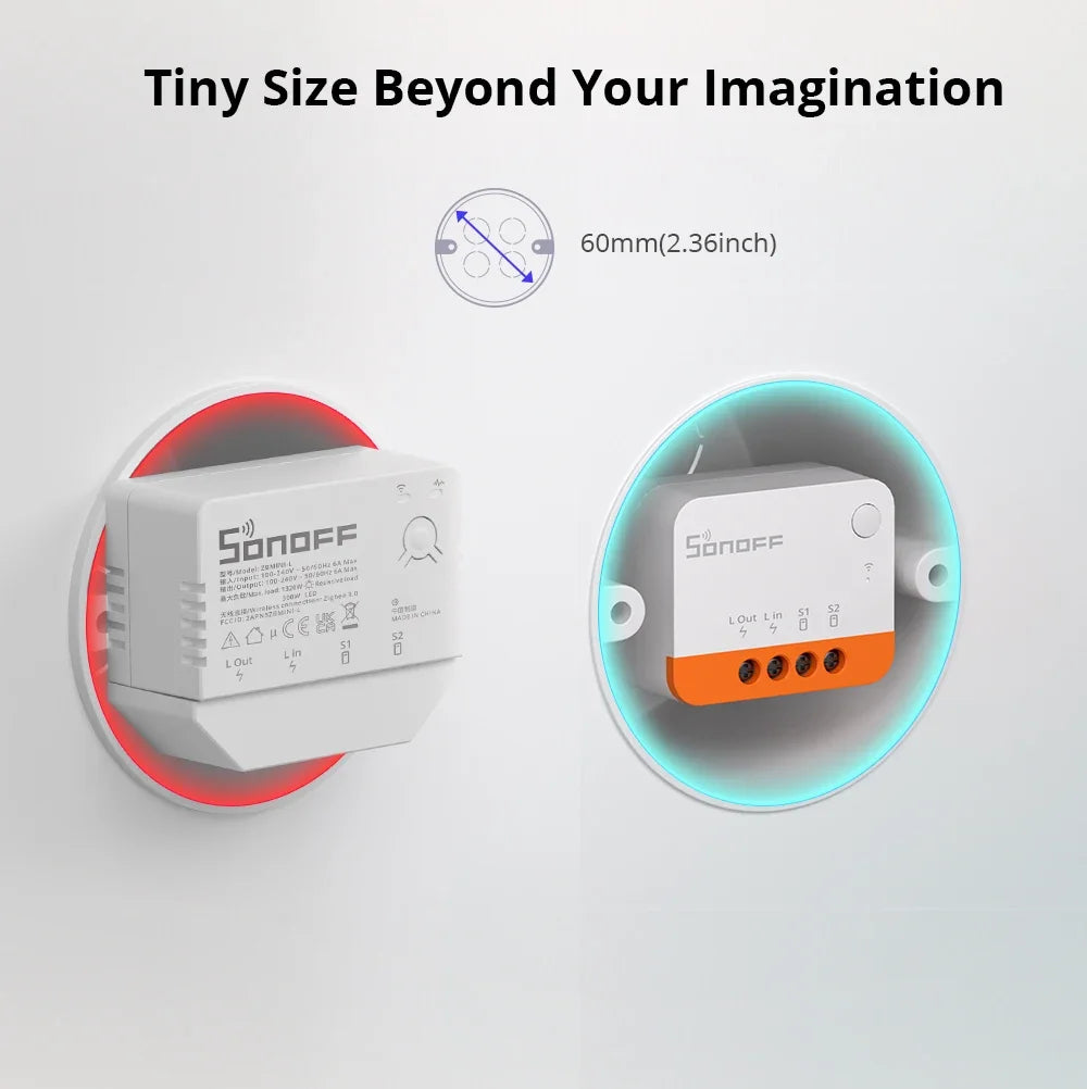 SONOFF ZBMINI L2 Zigbee Zbminil2 Interruttore smart Zigbee Mini L2 Nessun cavo neutro richiesto Controllo bidirezionale a 1 gruppo Alexa Google Home
