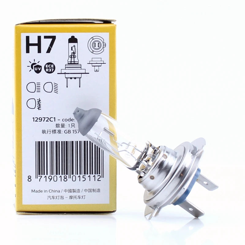 Philips 10 Lampade Vision H7 12V 55W PX26d, Faro Alogeno Originale per Auto 3200K, Lampadina Standard di Ricambio Genuina 12972C1