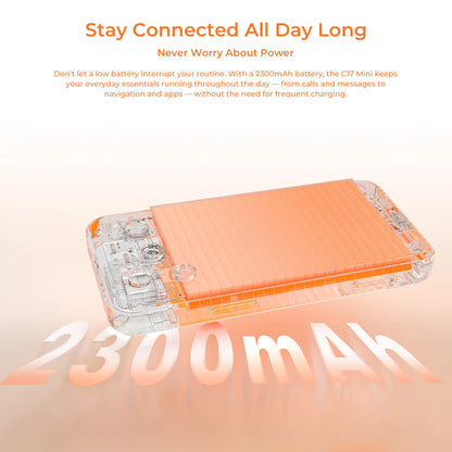 OUKITEL C17 mini, smartphone compatto, fino a 12 GB di RAM (3+9) + 32 GB di ROM, telefono tascabile ultra compatto, display mini da 4 pollici, batteria da 2300 mAh, tecnologia Gemini AI, smartphone Android sbloccato.