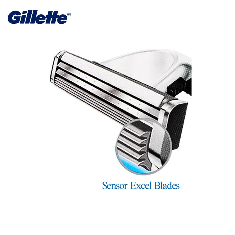 Gillette Sensor Excel Lama di rasoio da uomo Sostituisci testine Rasatura della barba Lame di rasoio a 2 strati per rasoio Vector 3