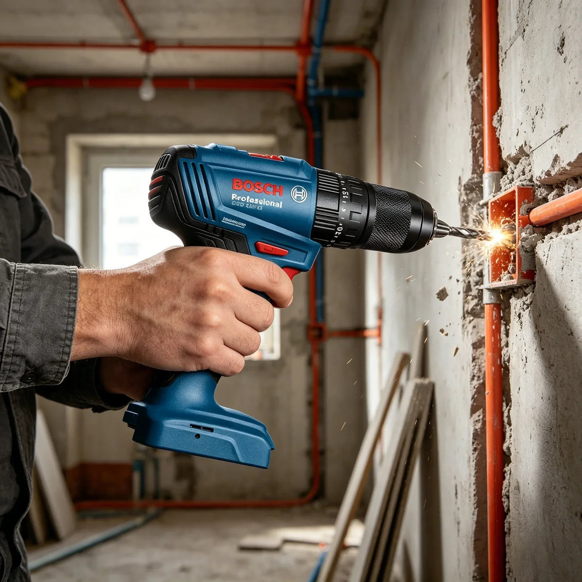 Bosch GSB 185-LI Trapano a Percussione Senza Spazzole 18V 1900RPM Cacciavite Elettrico Multifunzione Utensili Elettrici (Senza Batteria)