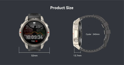 2026 NUOVO Smartwatch con Mappe Offline per Uomo, Display AMOLED HD da 1,43 Pollici, GPS Esterno Integrato, Bussola, Altimetro, Impermeabile 5ATM, Orologio Sportivo per Nuoto, Ciclismo e Corsa