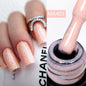 MEET ACROSS 7ml Gelatina Nuda Shimmer Base in gomma Gel Glitter Rosa Viola UV/LED Nail Art Vernis Gel Smalto per manicure Unghie FAI DA TE