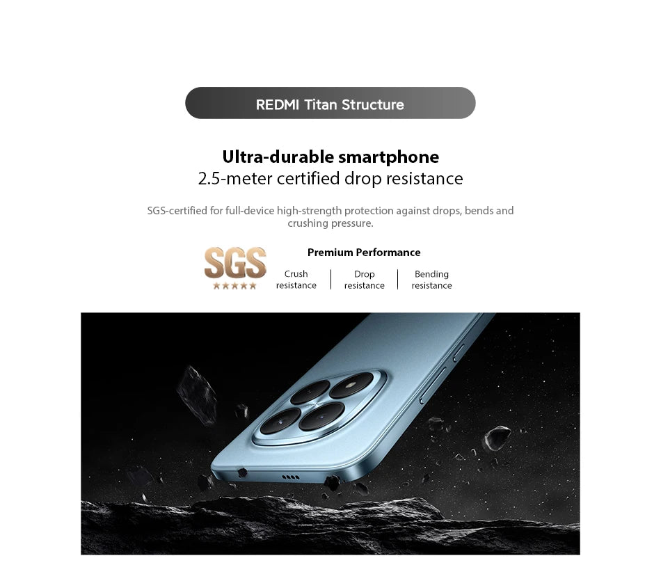 Xiaomi Redmi Note 15 Pro+ 5G Versione Globale, Snapdragon 7s Gen 4, NFC, Batteria da 6500mAh, Display AMOLED CrystalRes da 6.83", Smartphone