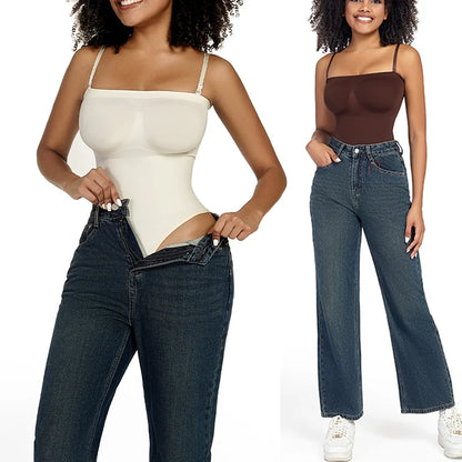 Body senza spalline donna perizoma Shapewear Tummy Control Body Shaper Off spalla top un pezzo vita Trainer intimo Skinny
