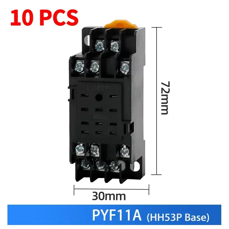 10 pz per relè di controllo miniaturizzati all'ingrosso piccolo relè intermedio AC 12V DC C24 AC220 HH52P HH53P HH54P HH62P HH63P HH64P