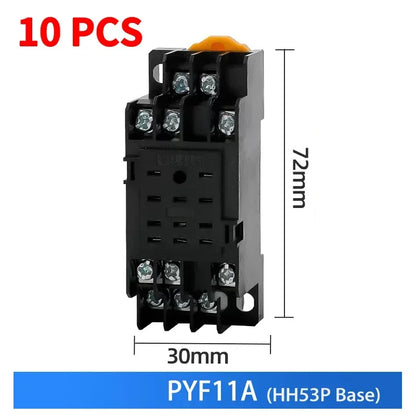 10 pz per relè di controllo miniaturizzati all'ingrosso piccolo relè intermedio AC 12V DC C24 AC220 HH52P HH53P HH54P HH62P HH63P HH64P