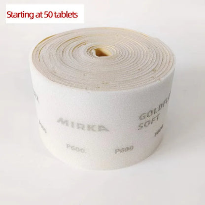 50 fogli di carta vetrata in spugna filata a mano Mirka finlandese 115 * 125mm per auto in lamiera di metallo verniciatura a spruzzo con carta vetrata gialla