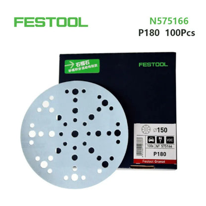 10 PZ Originale Tedesco FESTOOL Azzurro Granato Carta Vetrata Secca 6 48 Fori Circolare Abrasivo Automotive Falegname