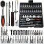 Set di strumenti di riparazione meccanica automatica da 150/46 pezzi, multifunzionale con presa, chiave e set a cricchetto, riparazione auto fai da te, kit di attrezzi meccanico