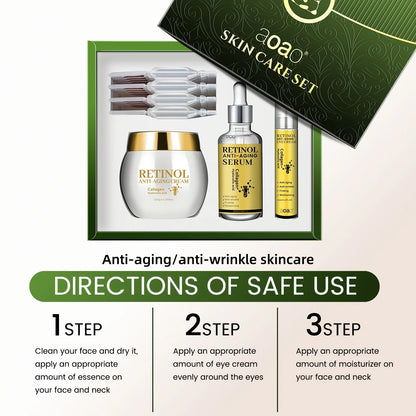 23pc Retinol Essence Cream Hydrating Set & Collagen Moisturizer For Refreshing Hydration - The Perfect Christmas Gift Anti-wrinkle Skincare Make Skin Younger Looking.