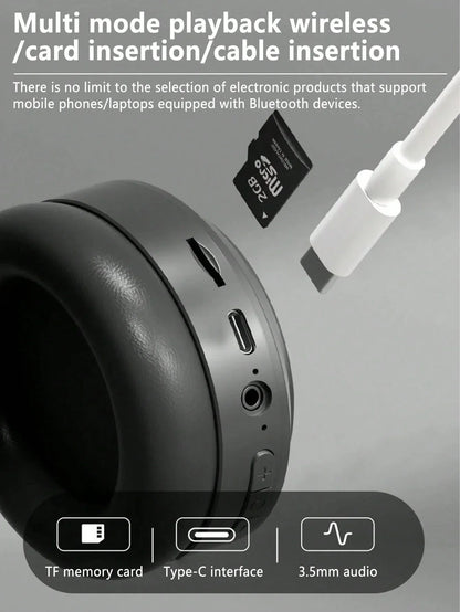 Auricolari Bluetooth wireless Lenovo Cuffie wireless pieghevoli per computer Cuffie da gioco con audio stereo Android e iOS