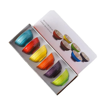 Set di ciotole per dessert colorate Le Creuset, stoviglie in ceramica, ciotola per riso, ciotola per zuppa, set regalo in confezione regalo, forma rotonda di lusso, per uso adulto