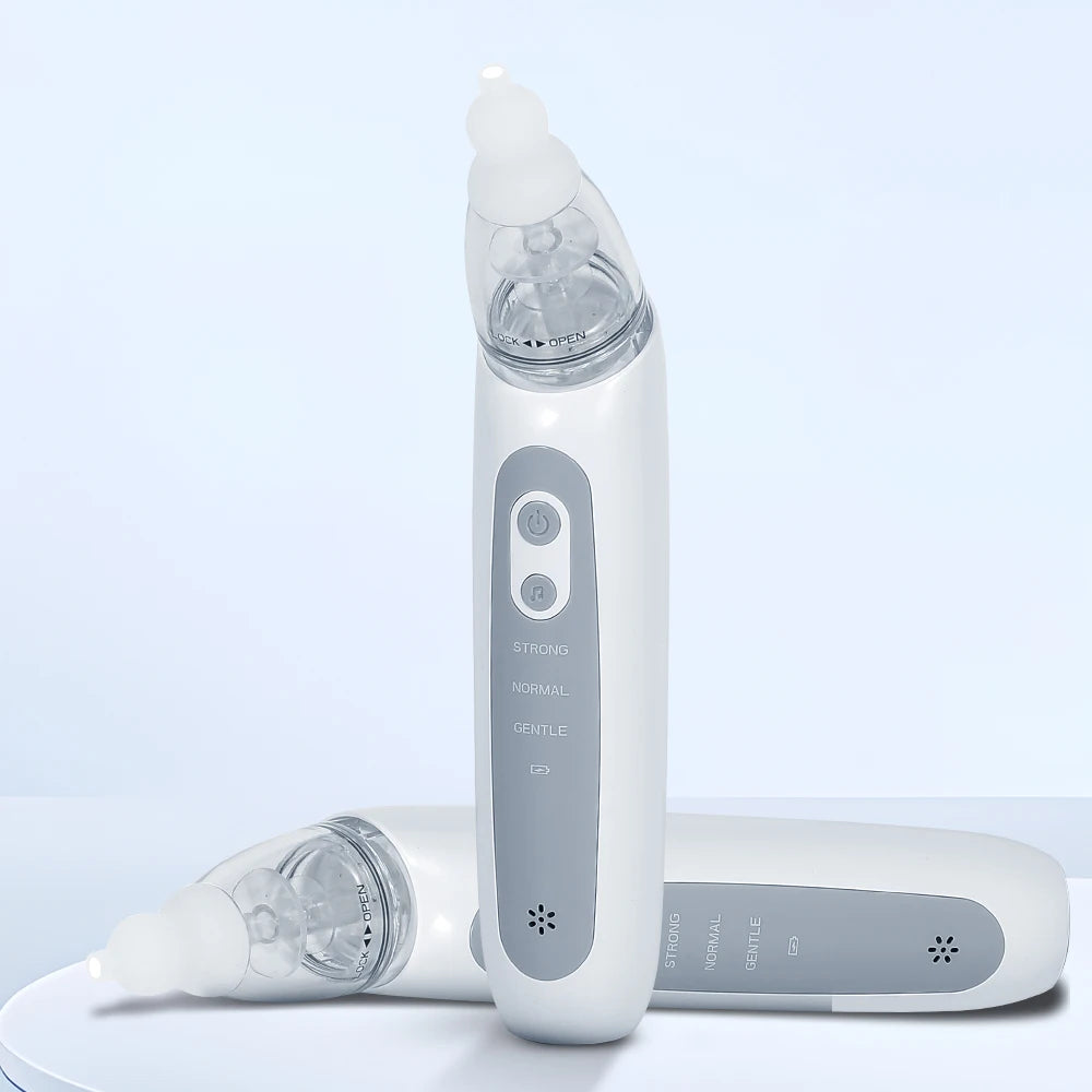 Aspiratore Nasale Elettrico per Neonati e Bambini, Pulitore Automatico del Naso con Musica e 3 Punte in Silicone