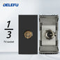 DELEFU Presa Italiana Fai-da-te con USB Tipo C, Interruttore Campanello, 45A 20A, per Tende, Telefono, CAT5, TV, HDMI, SAT, Nera