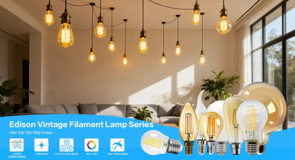 10 Lampadine LED E27 E14 B22 Stile Industriale Vintage, Retro Edison 8W 4W 6W 220V per Lampade a Filamento Incandescenti Edison