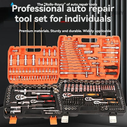 Set di chiavi a bussola da 108 pezzi, kit di chiavi a cricchetto da 1/4" 3/8" 1/2", set di attrezzi per riparazione auto e manutenzione domestica con custodia
