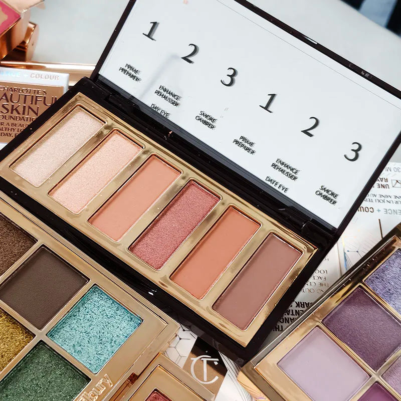 Palette Ombretti di Lusso Charlotte Tilbury, 6 Colori, 8.2g, Finitura Opaca e Perlata, Serie Colori Naturali, Cosmetici per Occhi