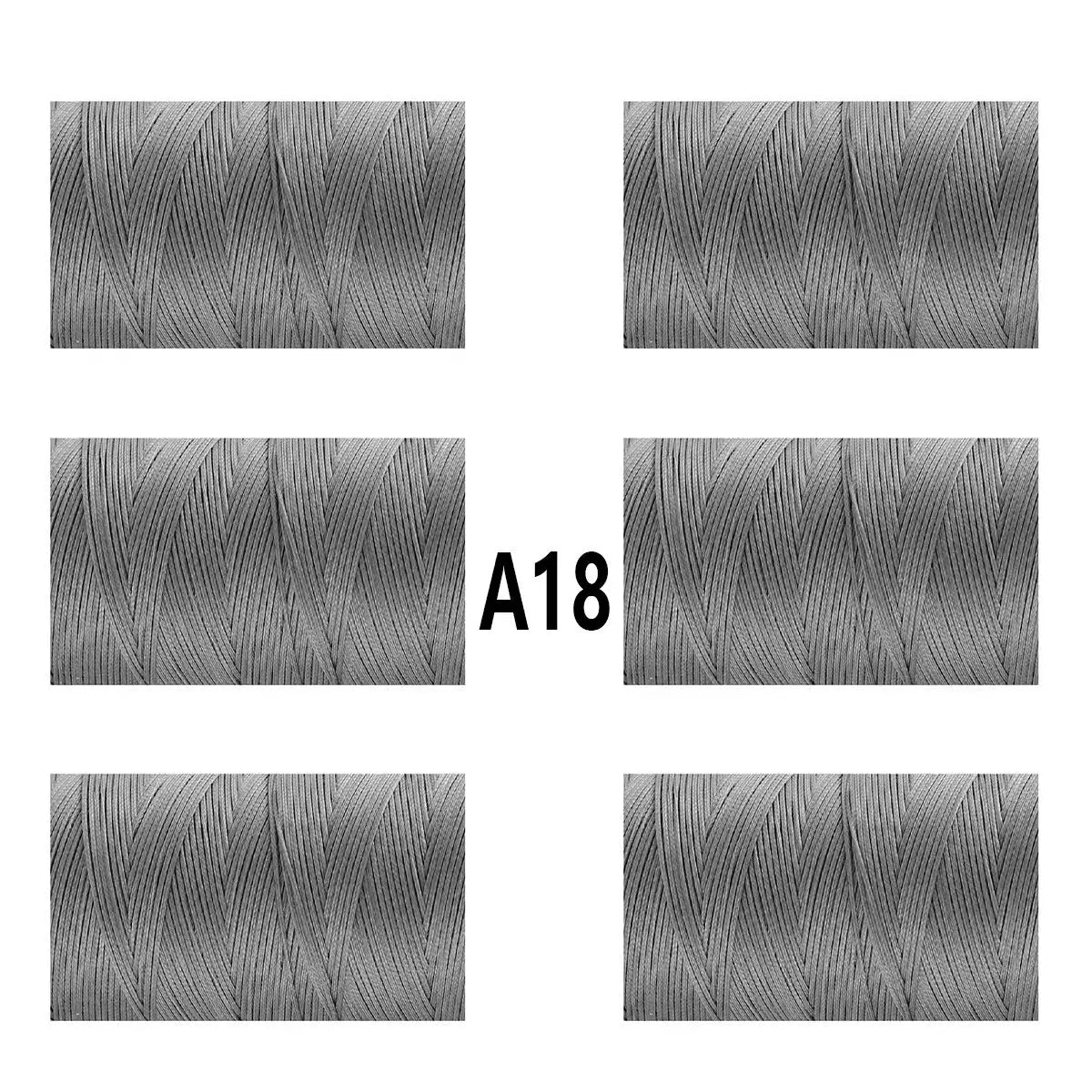 6 rotoli/1 rotolo 150D fatto a mano 0. Filo da cucito in pelle da 8 mm – 13 iarde, 6 colori di filo cerato piatto intrecciato, finitura uniforme – non si rompe – filo in pelle a 16 fili – adatto per cucire borse, arti
