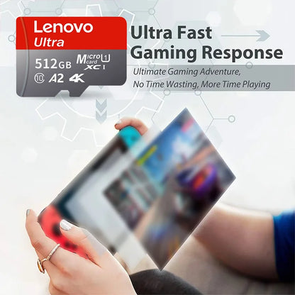Scheda di memoria Micro SD Lenovo ad alta velocità, disponibile nelle seguenti capacità: 1 TB, 128 GB, 256 GB, 512 GB, compatibile con video 4K Full HD, telefoni, GoPro, droni e action cam.