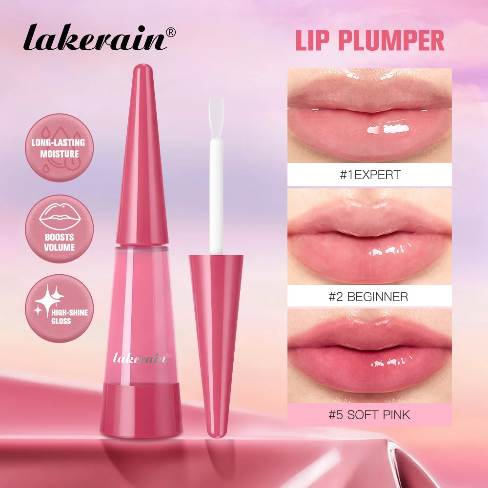 Lakerain Lip Plumper Idratazione profonda Nutrimento a lunga durata Lucentezza lucida Finitura voluminosa Liquido idratante per labbra